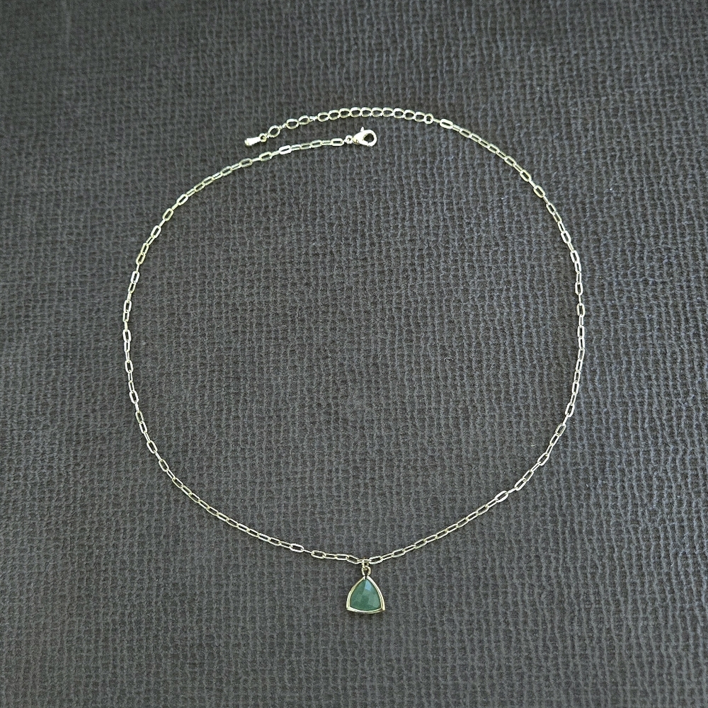 Inspired By You Triangular Green💚 Aventurine Pendant Necklace - NWOT - Picture 9 of 13
